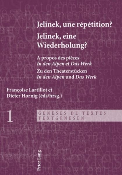 Produktbild: Jelinek, une r&eacute;p&eacute;tition ?- Jelinek, eine Wiederholung?