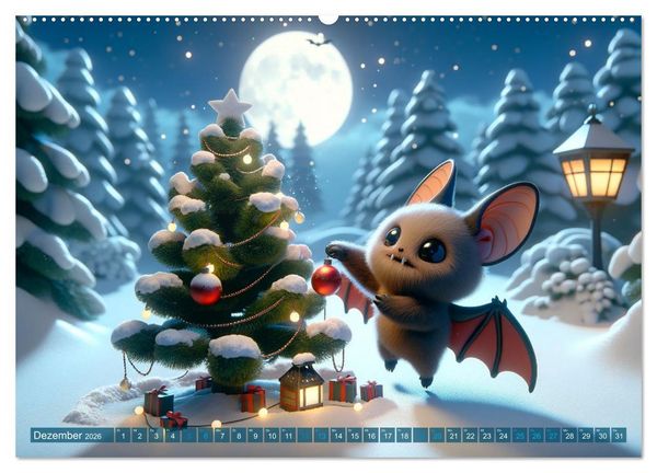 Produktbild: Fl&uuml;gel der Nacht: Abenteuer der kleinen Vampire (hochwertiger Premium Wandkalender 2026 DIN A2 quer), Kunstdruck in Hochglanz