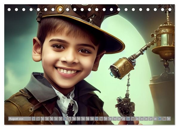 Produktbild: Starke Jungen - Steampunk Welten (Tischkalender 2026 DIN A5 quer), CALVENDO Monatskalender
