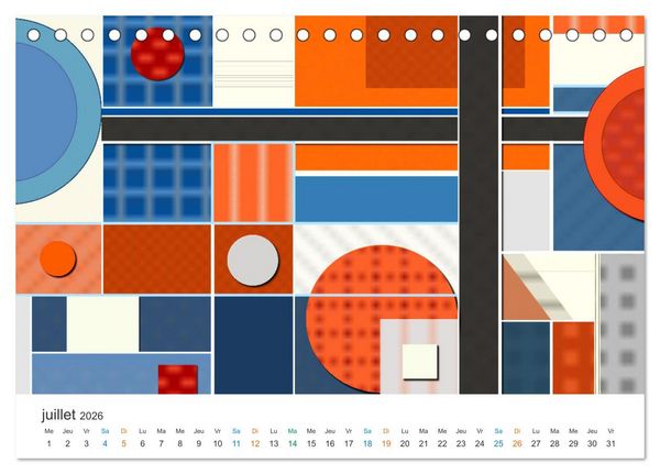 Produktbild: L'art abstrait aux mille facettes (Calendrier de bureau 2026 DIN A5 vertical), CALVENDO calendrier mensuel