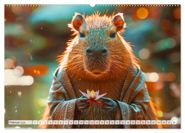 Produktbild: Capybaras im Alltag - Ein Jahr voller Abenteuer (hochwertiger Premium Wandkalender 2026 DIN A2 quer), Kunstdruck in Hochglanz