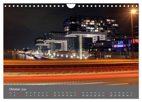 Produktbild: K&Ouml;LN BEI NACHT (Wandkalender 2026 DIN A4 quer), CALVENDO Monatskalender