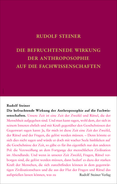 Produktbild: Die befruchtende Wirkung der Anthroposophie auf die Fachwissenschaften