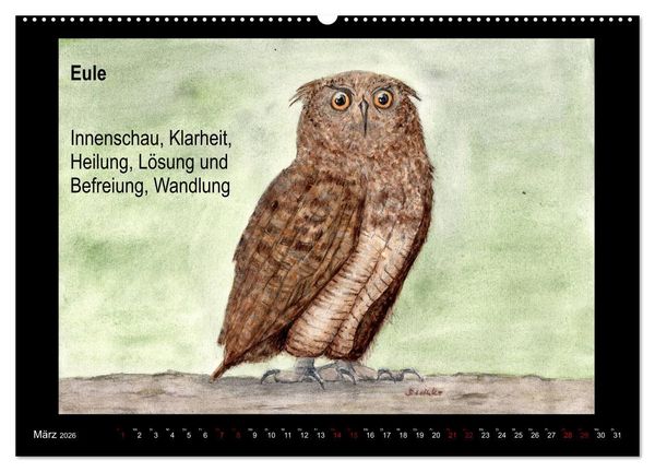 Produktbild: Krafttiere in Aquarell (hochwertiger Premium Wandkalender 2026 DIN A2 quer), Kunstdruck in Hochglanz