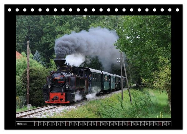 Produktbild: Eisenbahndampfromantik (Tischkalender 2026 DIN A5 quer), CALVENDO Monatskalender