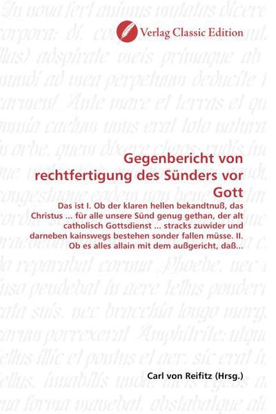 Produktbild: Gegenbericht von rechtfertigung des S&uuml;nders vor Gott
