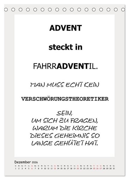 Produktbild: Spr&uuml;chekalender. Witziges f&uuml;rs B&uuml;ro (Tischkalender 2026 DIN A5 hoch), CALVENDO Monatskalender
