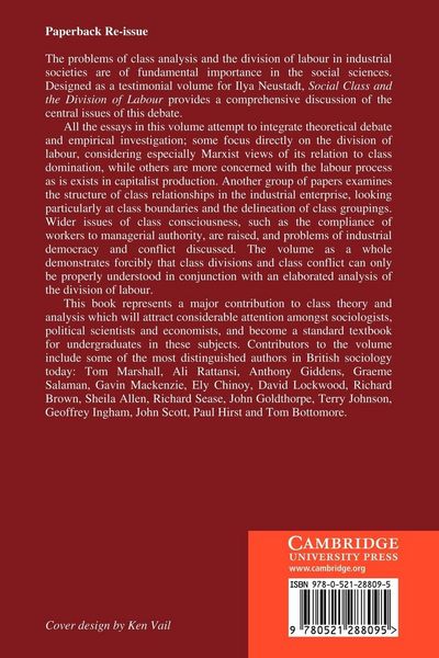 Produktbild: Social Class and the Division of Labour