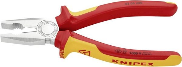 Produktbild: Knipex 03 06 200 VDE Kombizange 200mm DIN ISO 5746, DIN EN 60900