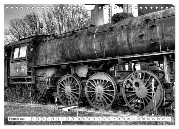 Produktbild: Unter Dampf - Eisenbahnromantik in schwarz-wei&szlig; (Wandkalender 2026 DIN A4 quer), CALVENDO Monatskalender