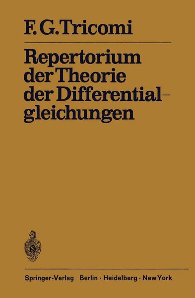 Produktbild: Repertorium der Theorie der Differentialgleichungen
