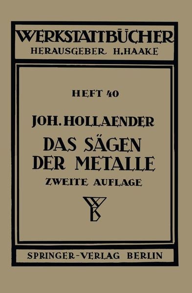 Produktbild: Das S&auml;gen der Metalle