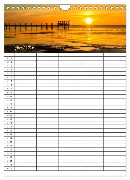 Produktbild: Idyllisches Florida / Familienplaner (Wandkalender 2026 DIN A4 hoch), CALVENDO Monatskalender