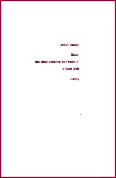 Produktbild: &Uuml;ber die R&uuml;ckschritte der Poesie dieser Zeit