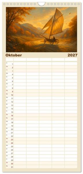 Produktbild: Familienplaner 2027 - Wind bewegt die Welt mit 5 Spalten (Wandkalender, 21 x 45 cm) CALVENDO