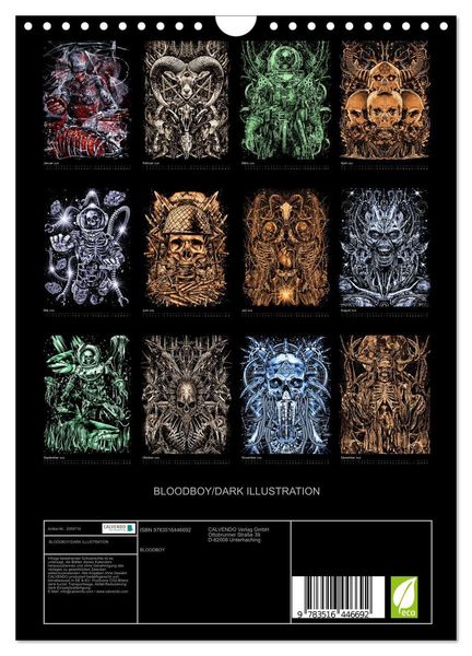 Produktbild: BLOODBOY/DARK ILLUSTRATION (Wandkalender 2026 DIN A4 hoch), CALVENDO Monatskalender