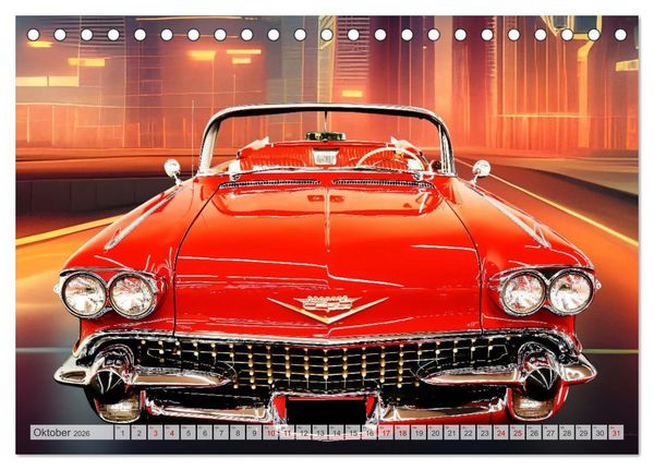 Produktbild: US Classic Cars im Jet-Age (Tischkalender 2026 DIN A5 quer), CALVENDO Monatskalender
