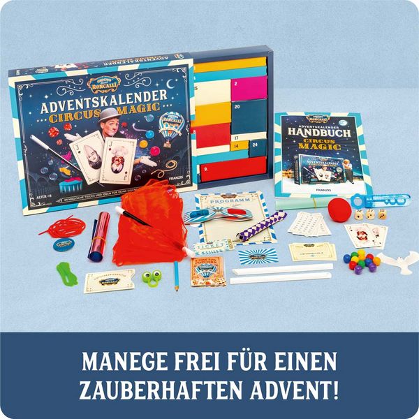 Produktbild: FRANZIS 67188 - Roncalli Adventskalender Circus Magic, 24 magische Tircks und Ideen f&uuml;r die eigene Circusshow, f&uuml;r Kinder ab 8 Jahren