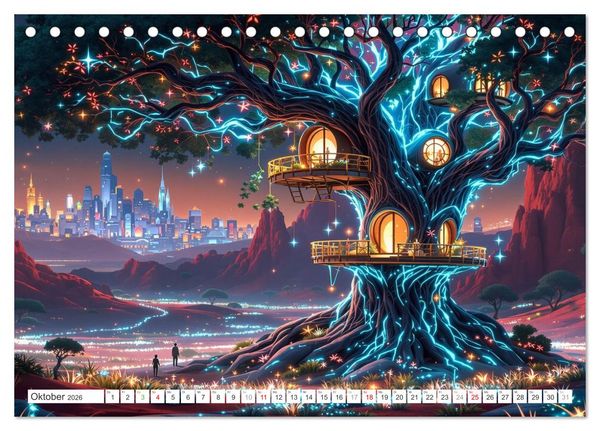 Produktbild: Futuristisches Landleben (Tischkalender 2026 DIN A5 quer), CALVENDO Monatskalender
