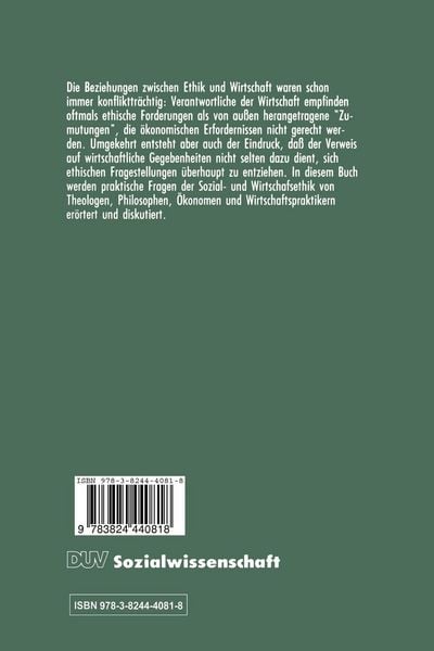 Produktbild: Wirtschaft und Ethik