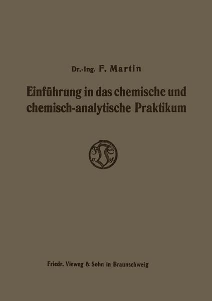 Produktbild: Einf&uuml;hrung in das chemische und chemisch-analytische Praktikum