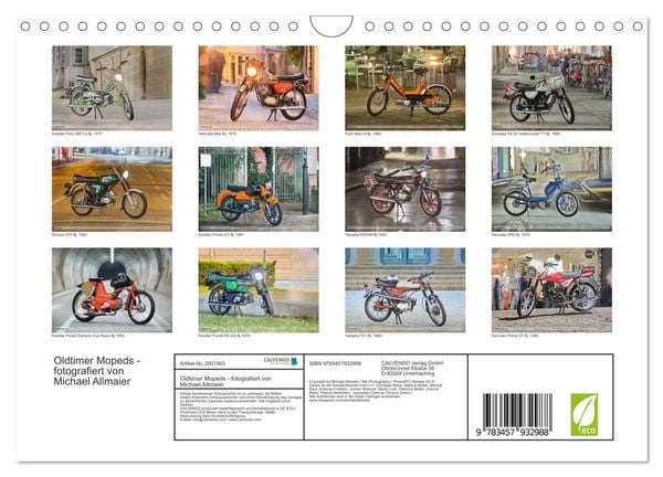 Produktbild: Oldtimer Mopeds - fotografiert von Michael Allmaier (Wandkalender 2026 DIN A4 quer), CALVENDO Monatskalender