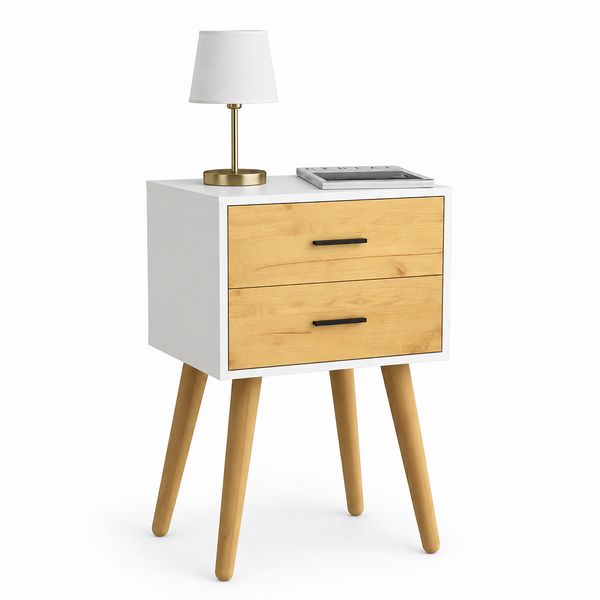 Produktbild: Nachttisch mit 2 Schublade 45x30x56 cm Singol XXL