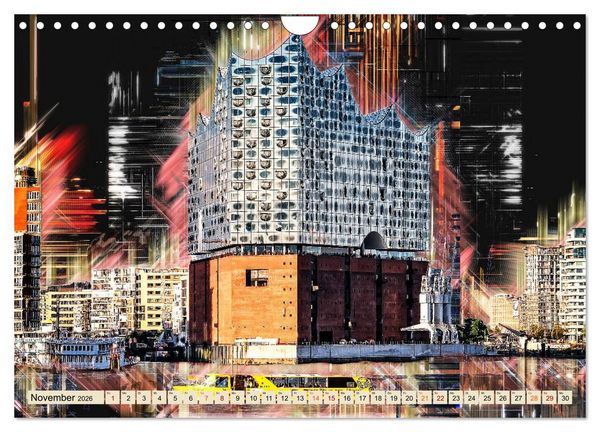 Produktbild: Hamburg abstrakt (Wandkalender 2026 DIN A4 quer), CALVENDO Monatskalender