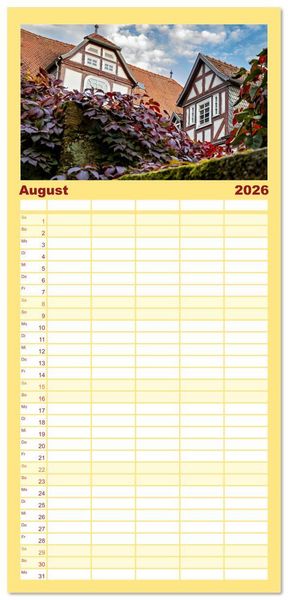 Produktbild: Familienplaner 2026 - Mein historisches Marburg mit 5 Spalten (Wandkalender, 21 x 45 cm) CALVENDO