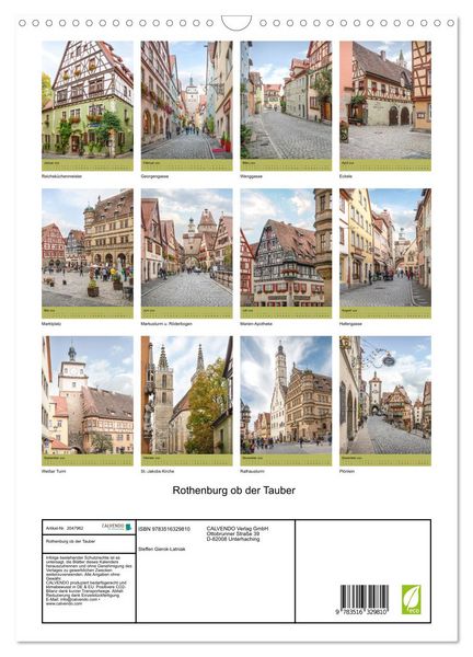 Produktbild: Rothenburg ob der Tauber (Wandkalender 2026 DIN A3 hoch), CALVENDO Monatskalender