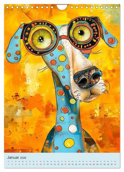 Produktbild: Pop-Art Hunde - Moderne, verr&uuml;ckte Hundeportr&auml;ts (Wandkalender 2026 DIN A4 hoch), CALVENDO Monatskalender