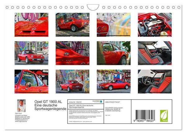 Produktbild: Opel GT 1900 AL Eine deutsche Sportwagenlegende (Wandkalender 2026 DIN A4 quer), CALVENDO Monatskalender