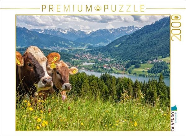 CALVENDO Puzzle Sicht auf den Alpsee in Immenstadt | 2000 Teile Lege-Größe 90x67cm Foto-Puzzle für glückliche Stunden