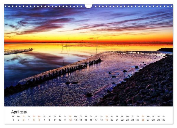 Produktbild: Nordseebad Wremen - Strandimpressionen (Wandkalender 2026 DIN A3 quer), CALVENDO Monatskalender