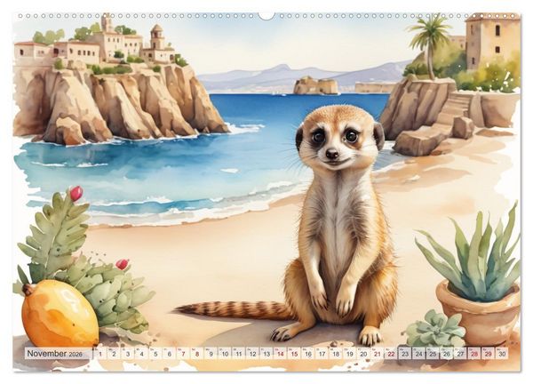 Produktbild: Erdm&auml;nnchen in Italien (Wandkalender 2026 DIN A2 quer), CALVENDO Monatskalender
