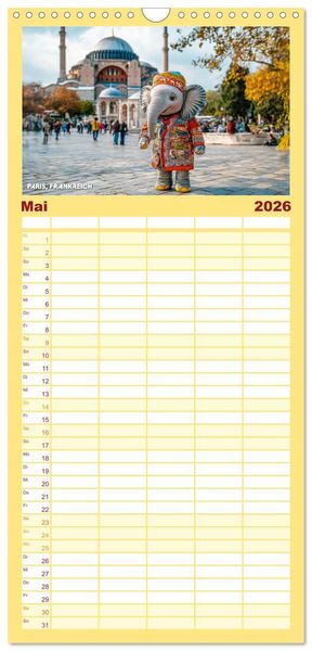 Produktbild: Familienplaner 2026 - Die Mikrofanten auf Europareise mit 5 Spalten (Wandkalender, 21 x 45 cm) CALVENDO