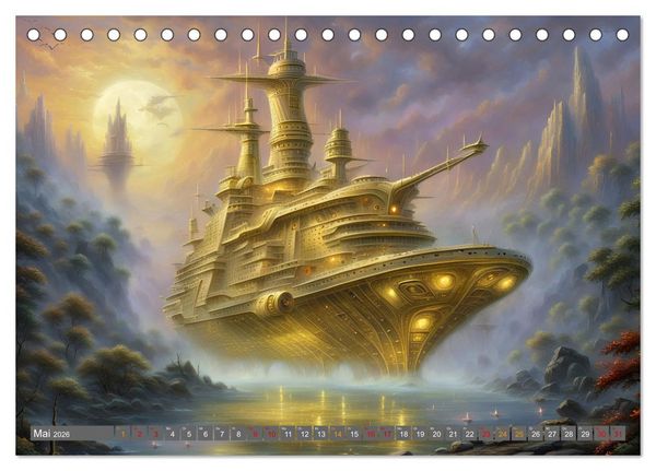 Produktbild: Futuristische Giganten Eine Welt von Morgen (Tischkalender 2026 DIN A5 quer), CALVENDO Monatskalender