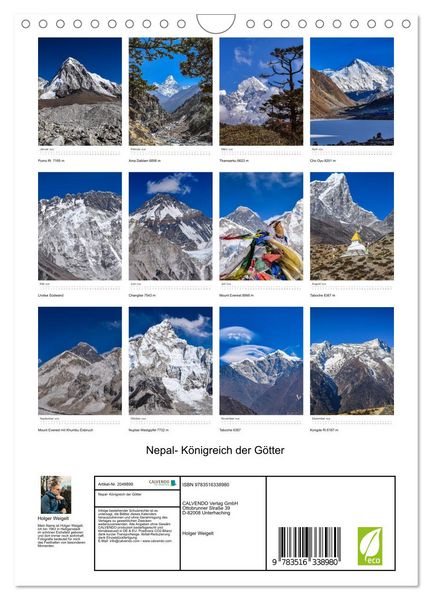 Produktbild: Nepal- K&ouml;nigreich der G&ouml;tter (Wandkalender 2026 DIN A4 hoch), CALVENDO Monatskalender