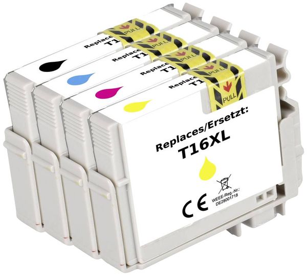 Renkforce Druckerpatrone ersetzt Epson 16XL, T1636, T1631, T1632, T1633, T1634 Kompatibel Kombi-Pack Schwarz, Cyan, Mage