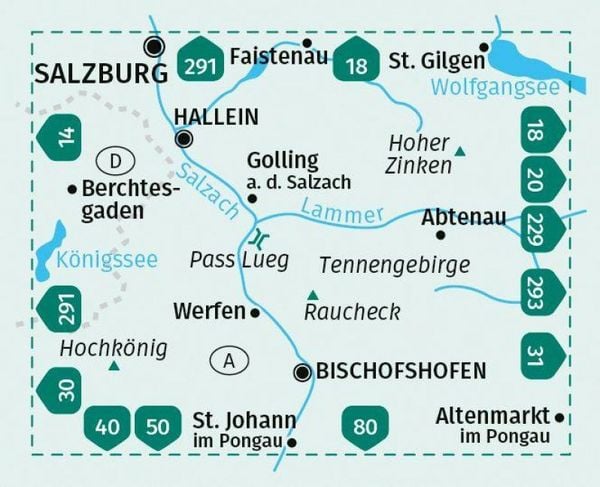 Produktbild: KOMPASS Wanderkarte 15 Tennengebirge, Hochk&ouml;nig, Hallein, Bischofshofen 1:50.000