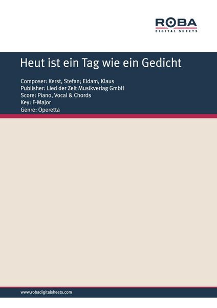 Produktbild: Heut ist ein Tag wie ein Gedicht
