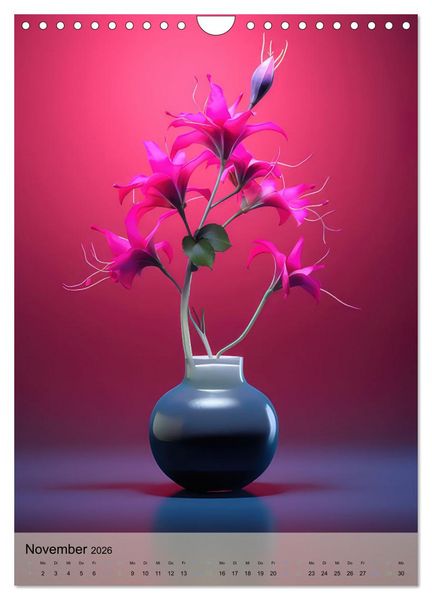 Produktbild: Blumenpracht in edlen Vasen (Wandkalender 2026 DIN A4 hoch), CALVENDO Monatskalender