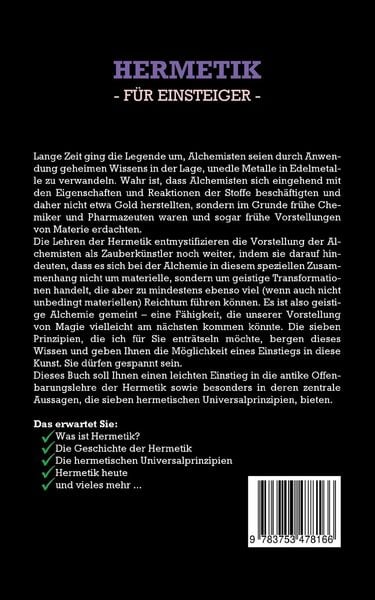 Produktbild: Hermetik f&uuml;r Einsteiger: Mit den 7 hermetischen Gesetzen und Universalprinzipien zu positivem Denken, gr&ouml;&szlig;erem Gl&uuml;ck und h&ouml;herer Lebensqualit&auml;t