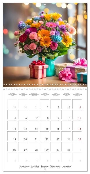 Produktbild: Birthday feelings - Your year full of AI birthdays (Wall Calendar 2026 12 &times; 12 Inch) CALVENDO 12 Month Wall Calendar
