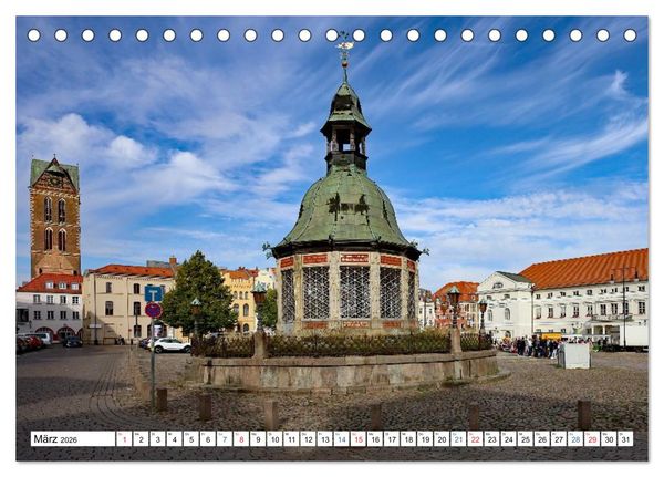 Produktbild: Stadt Wismar 2026 (Tischkalender 2026 DIN A5 quer), CALVENDO Monatskalender