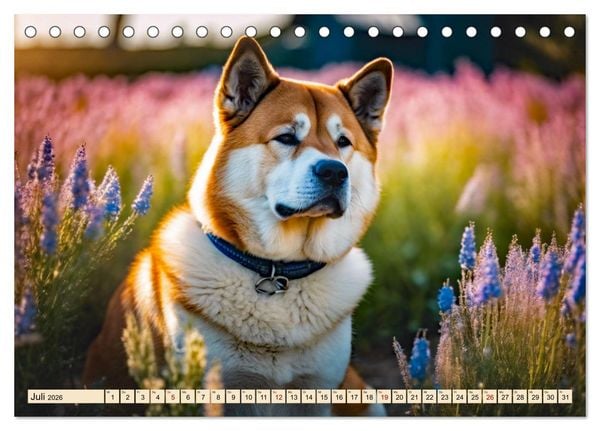 Produktbild: Akita Inu - Inbegriff der Treue (Tischkalender 2026 DIN A5 quer), CALVENDO Monatskalender