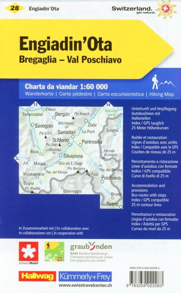 Produktbild: K&uuml;mmerly+Frey Wanderkarte 28 Oberengadin 1:60.000