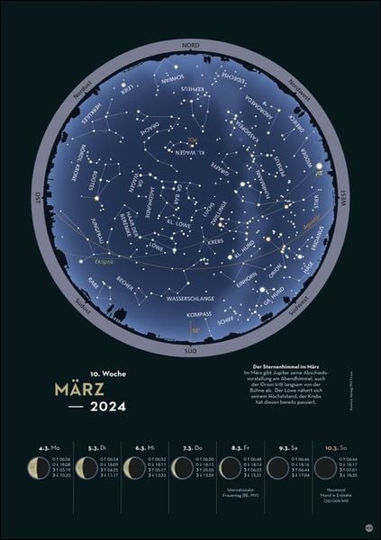 'Kosmos Himmelsjahr Wochenkalender 2024. Ein Best-of faszinierender 