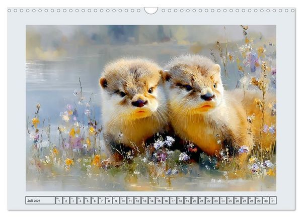 Produktbild: Otter. Verspielte Abenteurer am Wasser (Wandkalender 2027 DIN A3 quer), CALVENDO Monatskalender