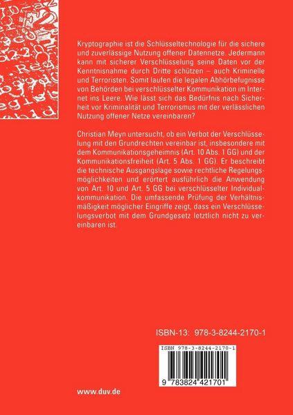 Produktbild: Verschl&uuml;sselung und Innere Sicherheit